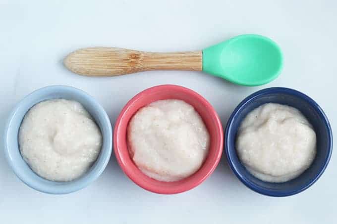 baby-rice-cereal-in-three-bowls
