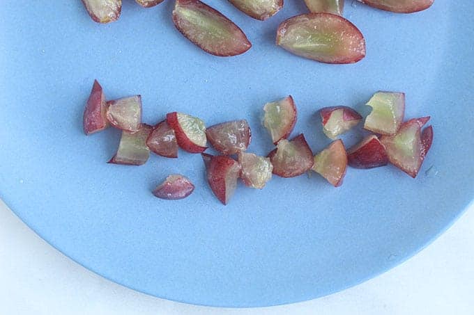 diced-grapes-on-blue-plate