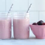 cherry smoothie in jars
