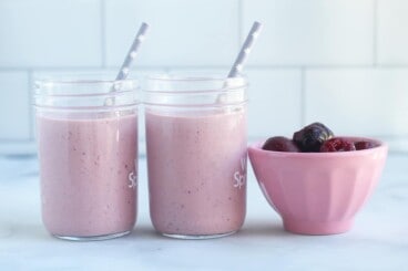 cherry smoothie in jars