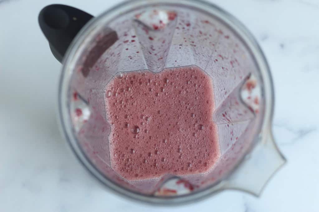 Mixture for grape pops in blender.