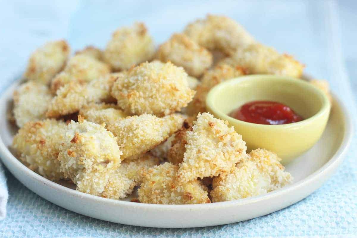 baked chicken nuggets with ketchup