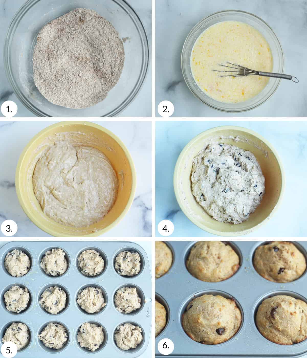 how to make chocolate chip muffins step by step process