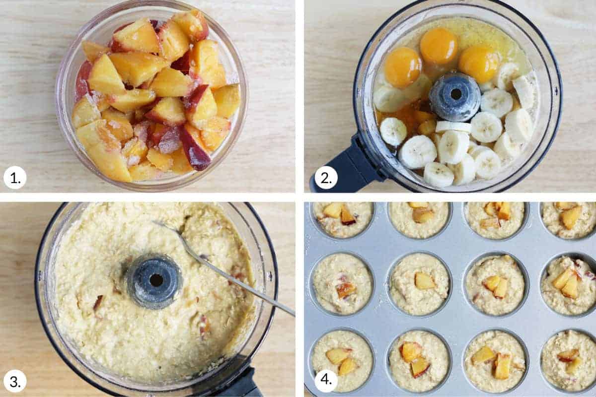 how to make peach muffins step by step