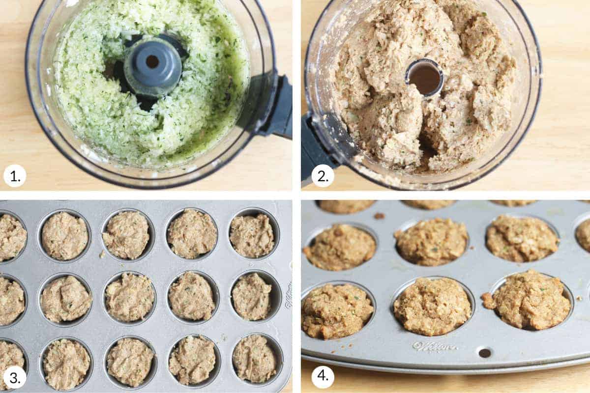 how to make zucchini muffins step by step process