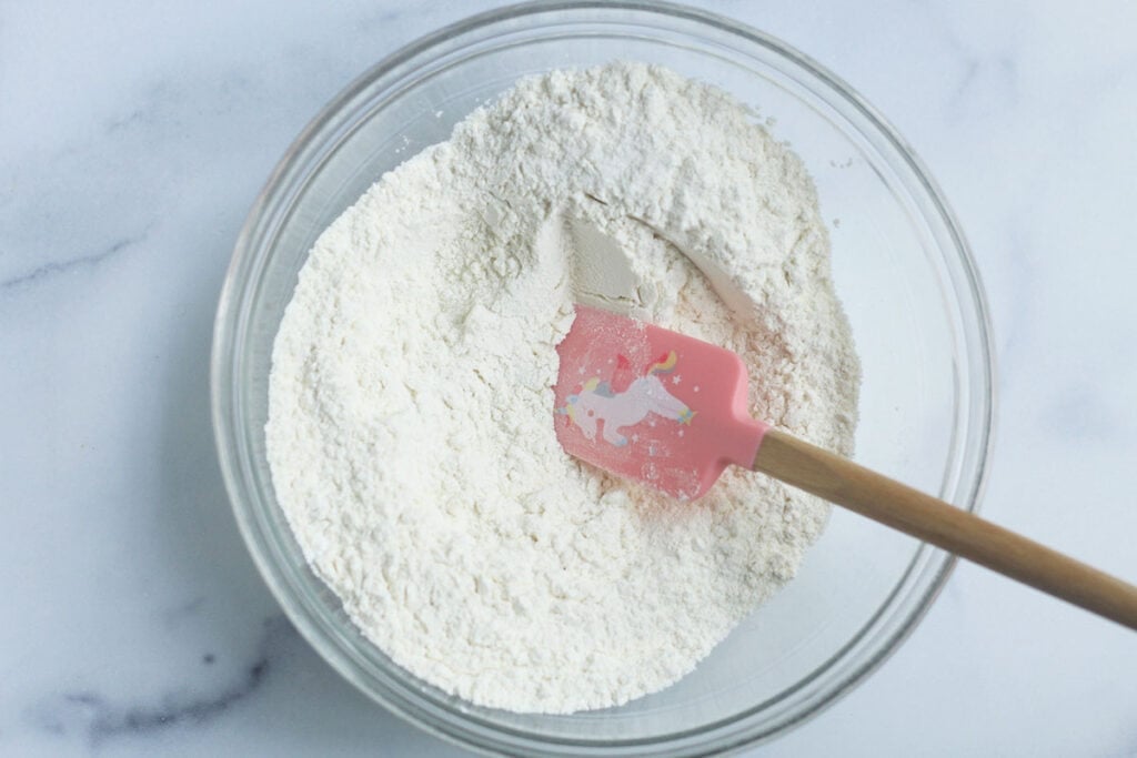 dry ingredients for healthy chocolate muffins in bowl.
