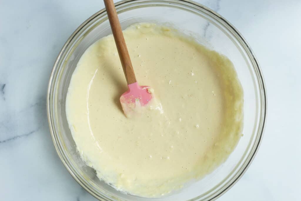 wet ingredients for healthy chocolate muffins in bowl.