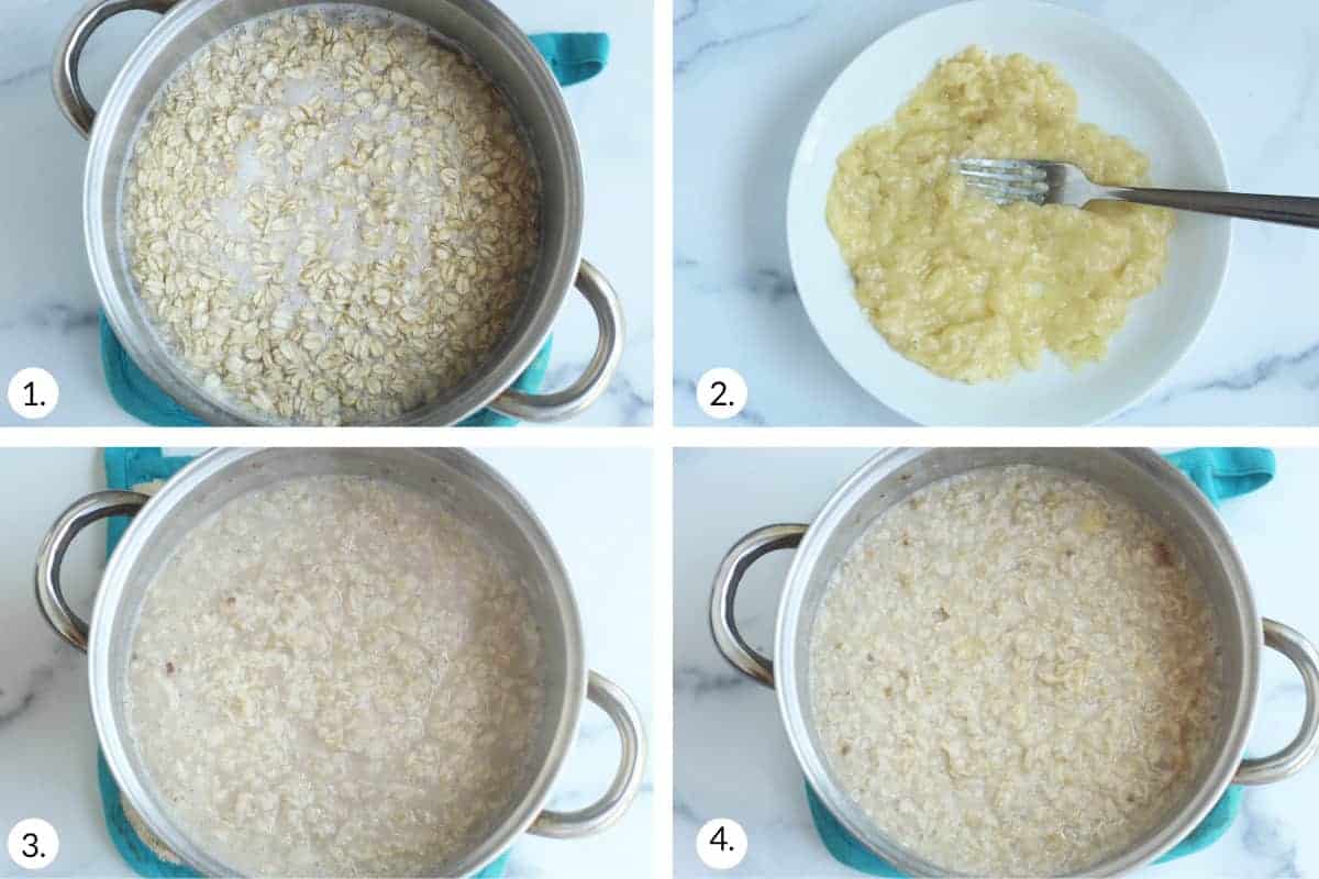 how to make banana bread oatmeal step by step