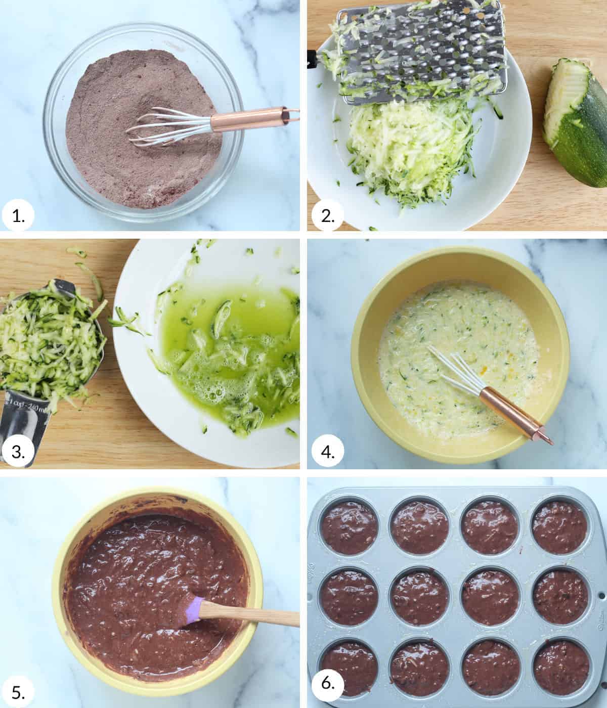 how to make chocolate chip zucchini muffins step-by-step