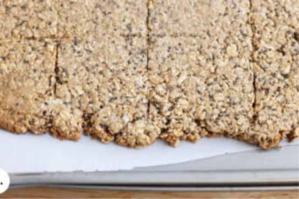 Close up of homemade granola bars pan.