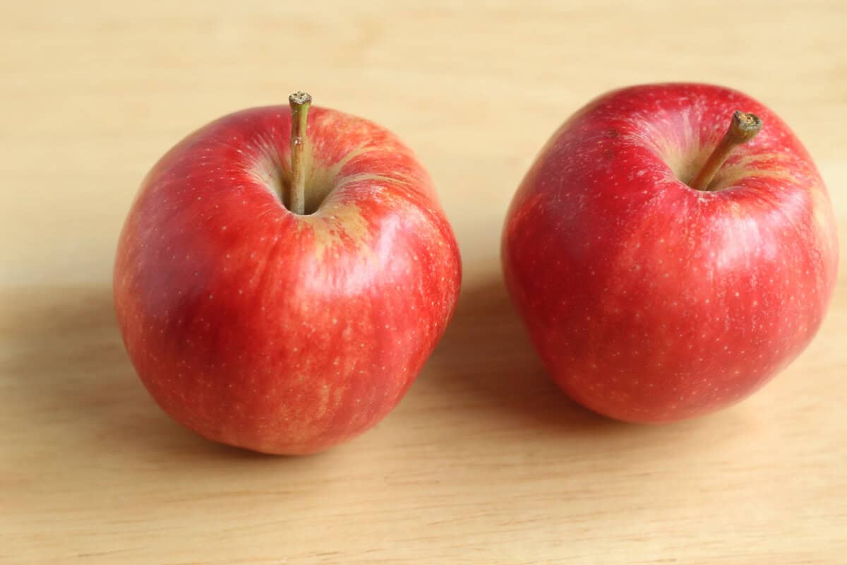 Apples on counter for apple puree.