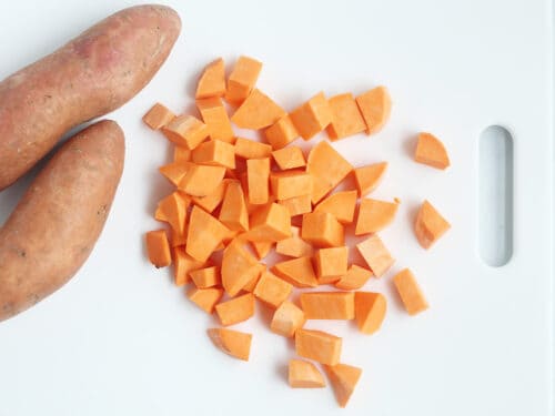 How to Cut Sweet Potatoes {Cubes, Sticks & More!} - FeelGoodFoodie