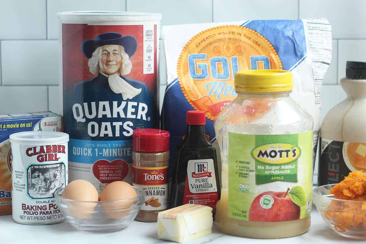 ingredients in butternut squash muffins