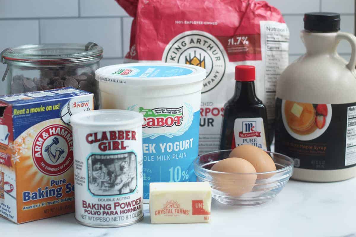 ingredients in chocolate chip mini muffins