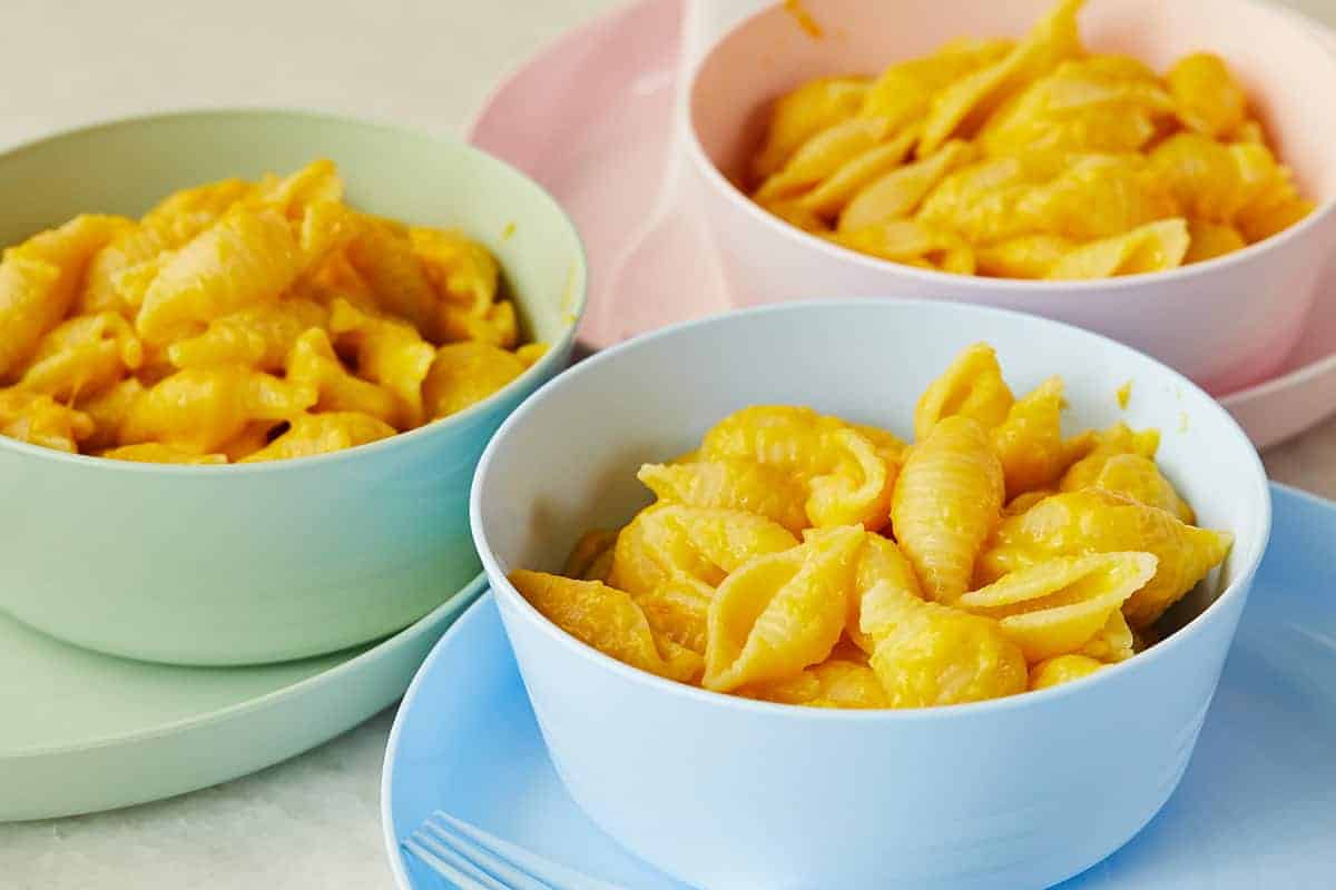 butternut squash mac and cheese in bowls