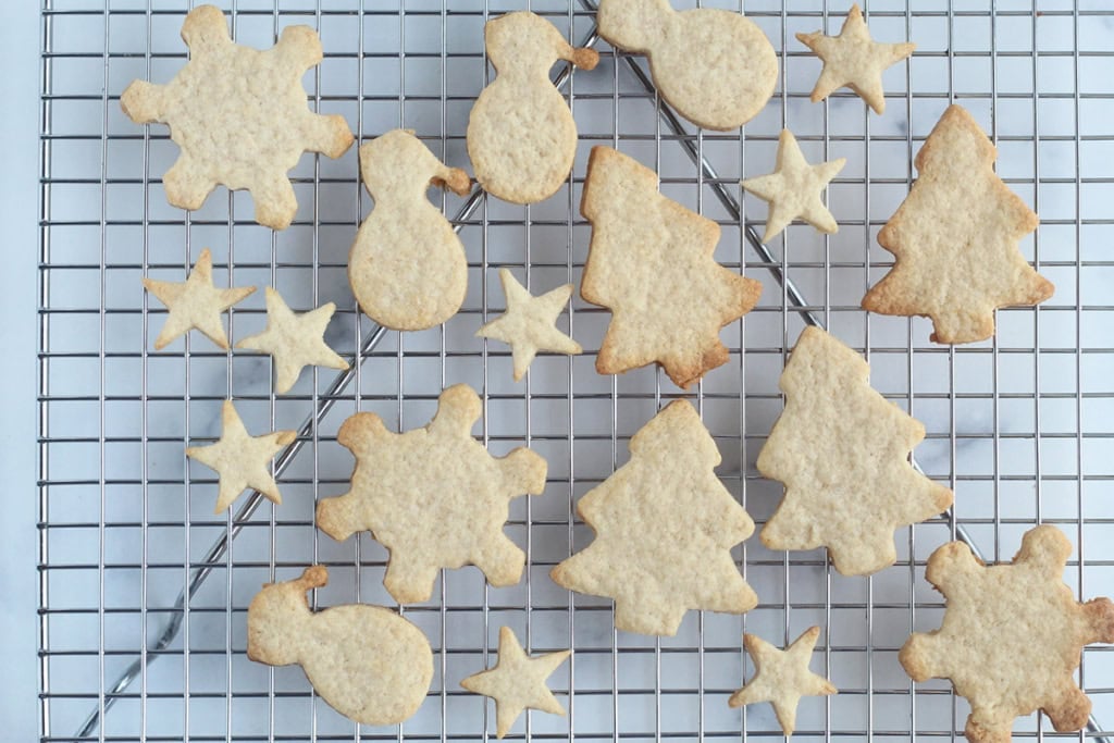 Christmas cookies on cooling rack.