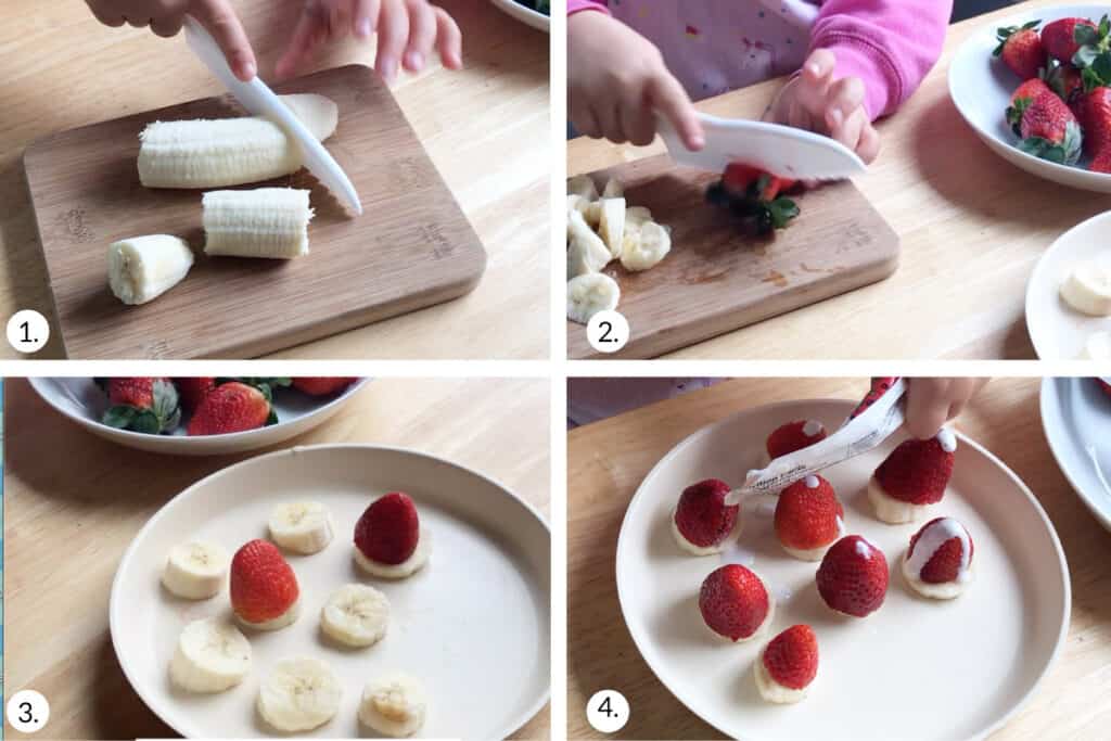 how to make strawberry santas step by step