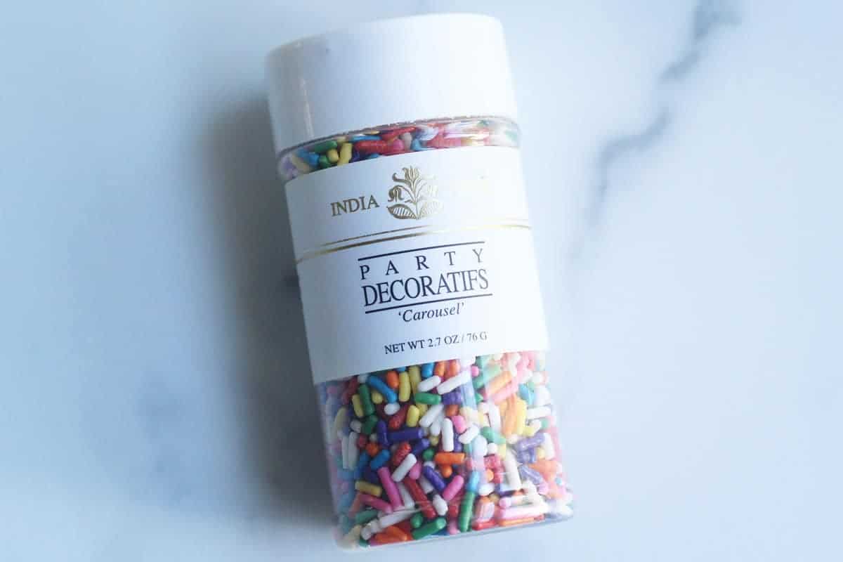India tree sprinkles container