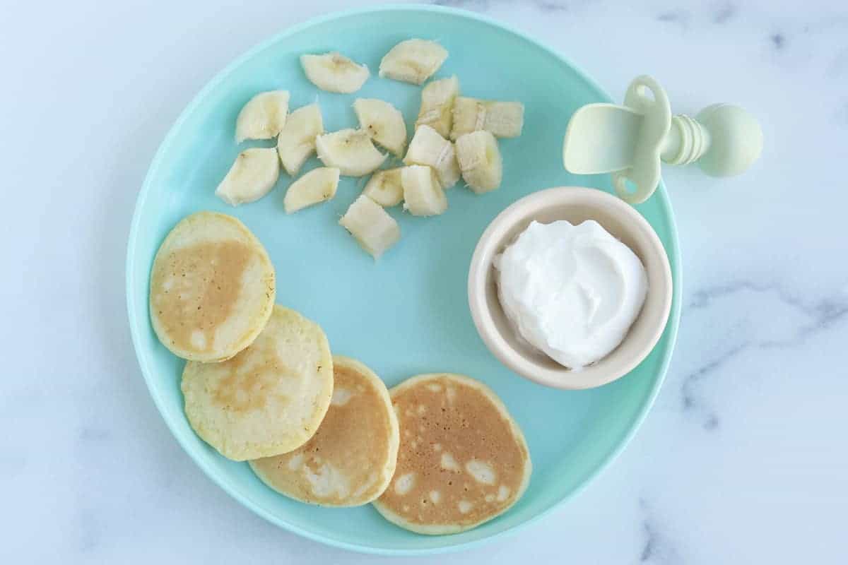 yogurt-pancakes-on-baby-plate