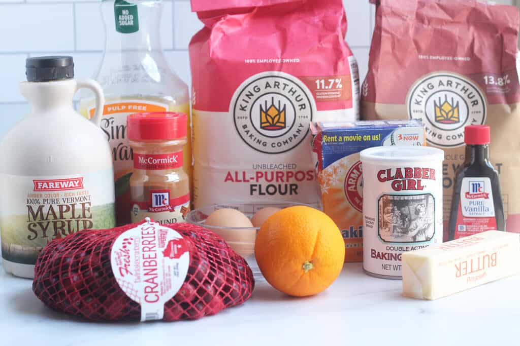 ingredients in cranberry muffins
