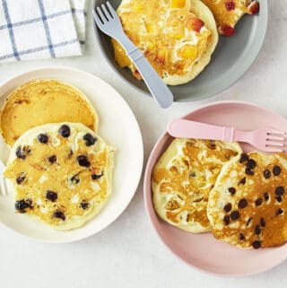 yogurt-pancakes-on-three-plates
