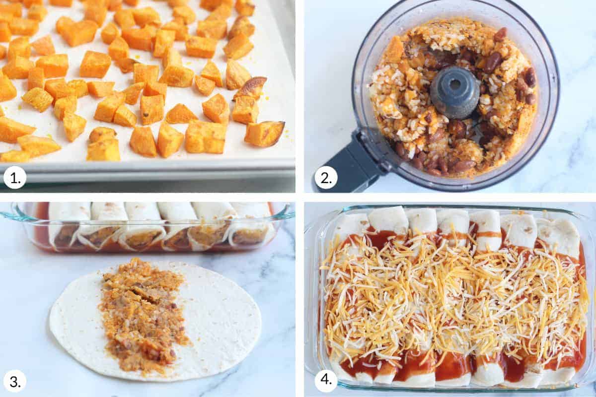 how to make roasted vegetable enchiladas step by step