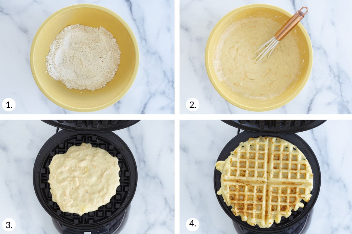 how to make cheese waffles step by step