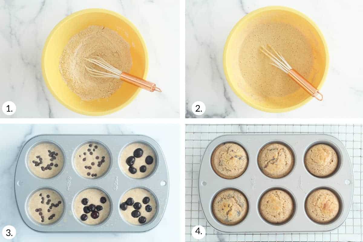 how to make pancake muffins step by step