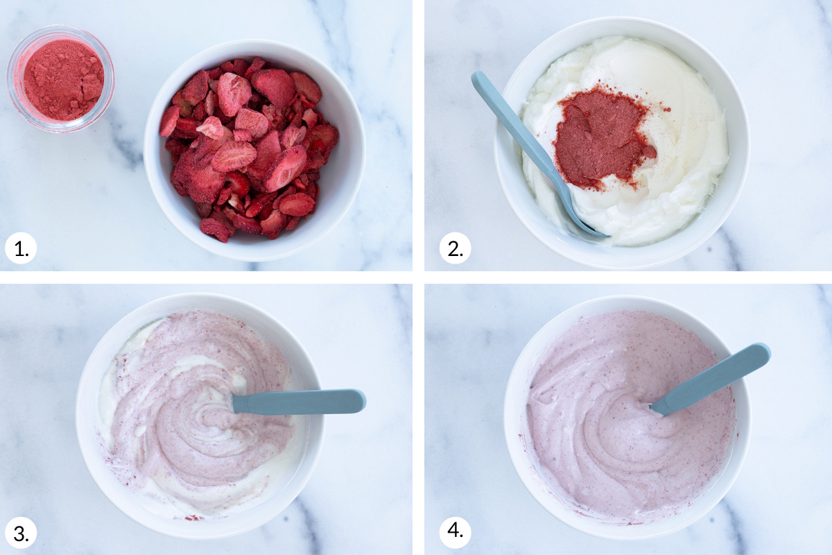 how to make strawberry yogurt step by step