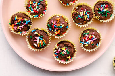 black-bean-brownies-on-plate-with-sprinkles