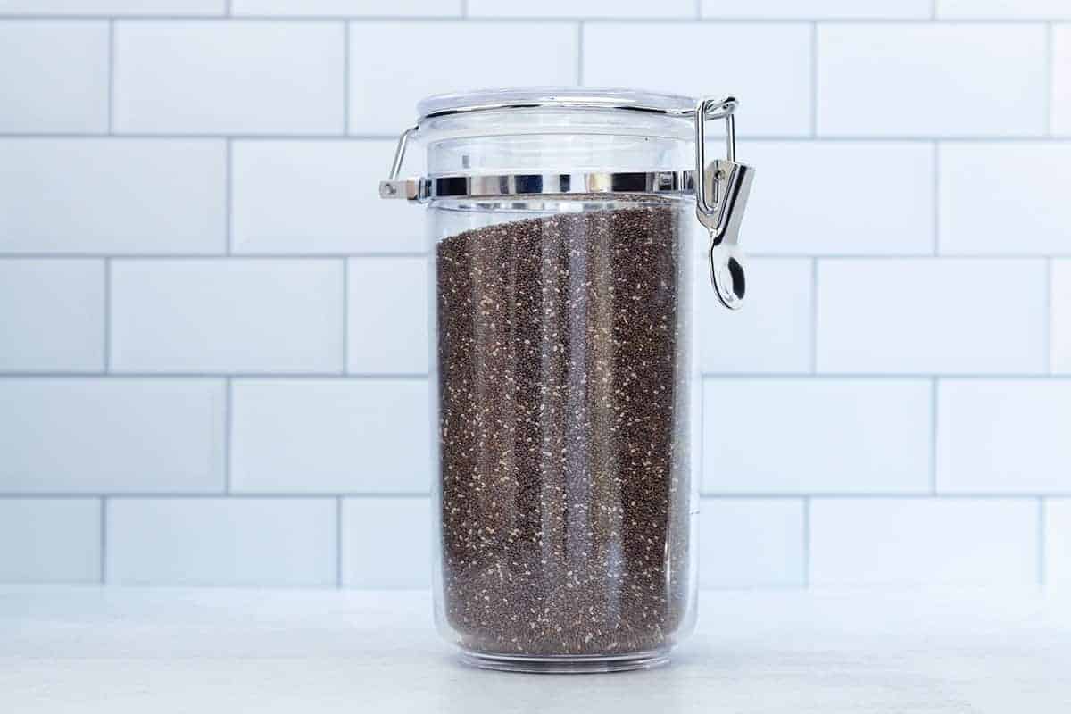 chia seeds in container
