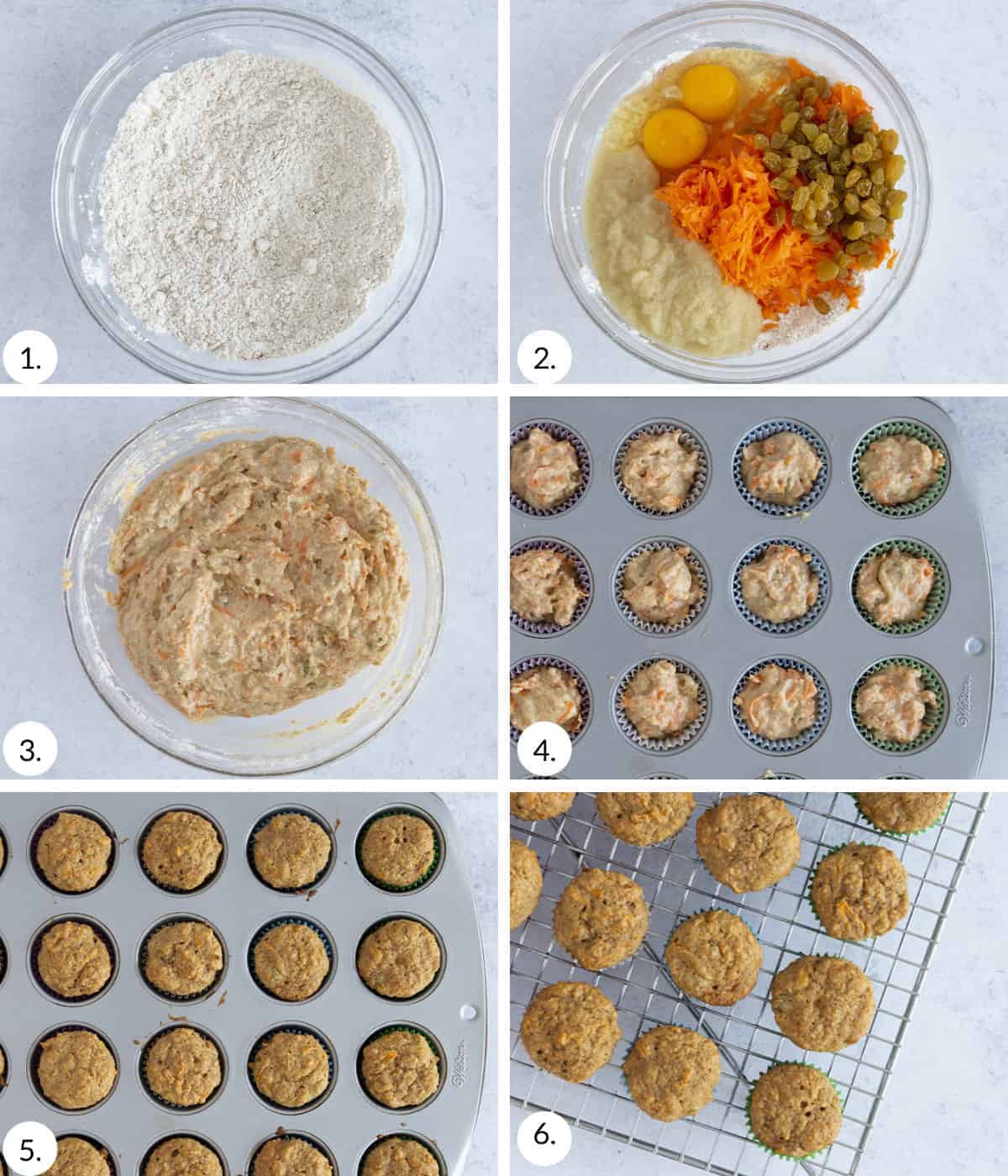 how to make carrot cake muffins step by step