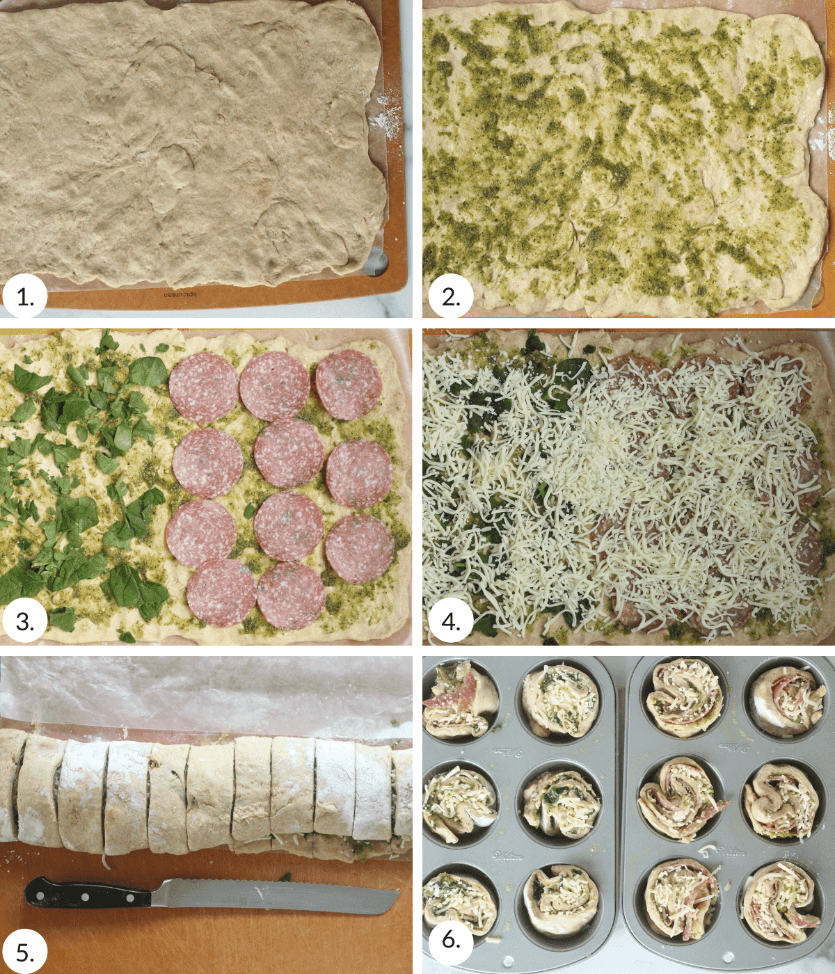 how to make pesto pizza rolls step by step