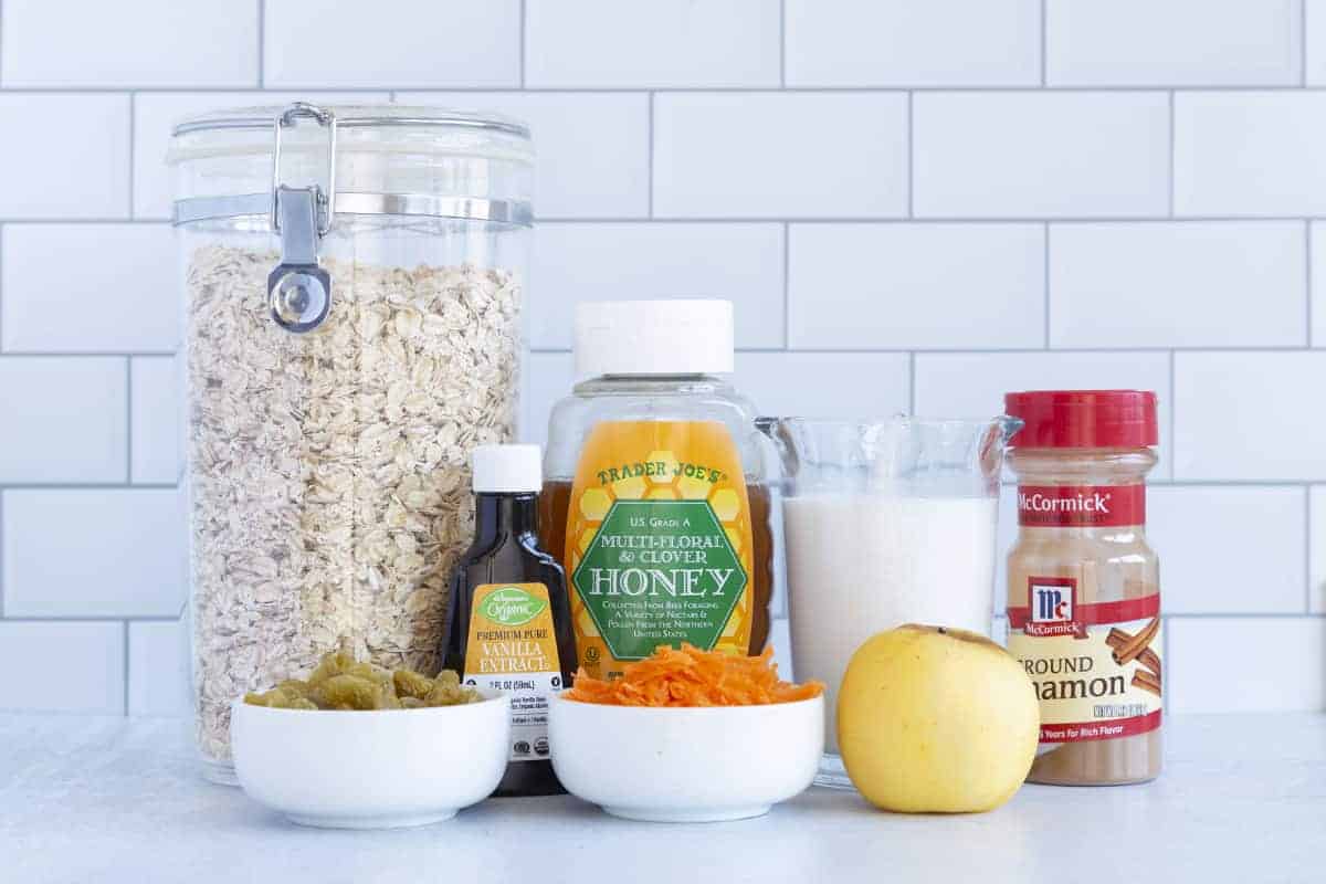 ingredients in carrot cake oatmeal