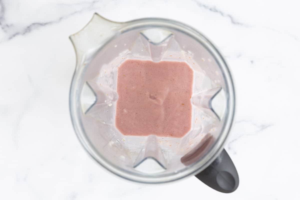 raspberry smoothie blended in blender