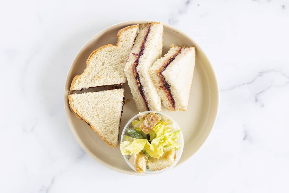 sandwich with Caesar salad