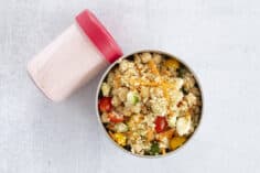 quinoa salad and strawberry yogurt lunch prep