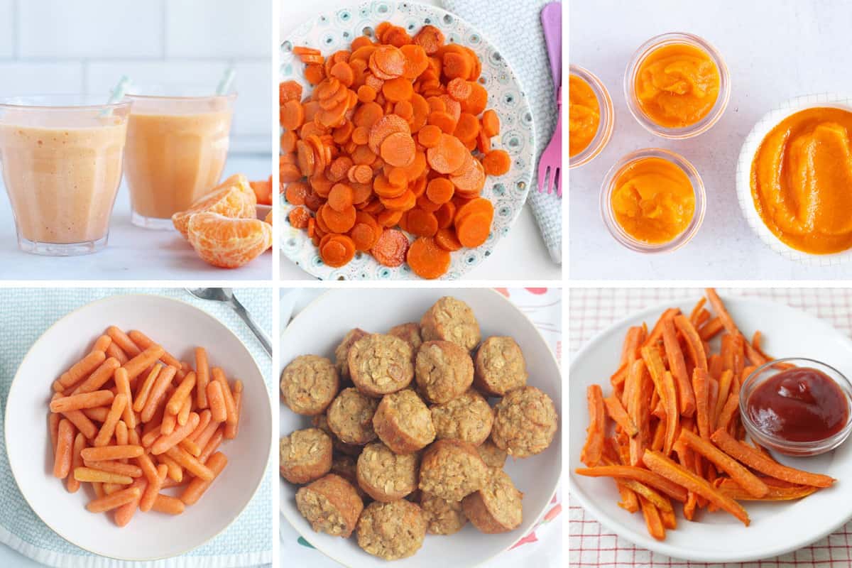 how to cook carrots in grid of 6 images