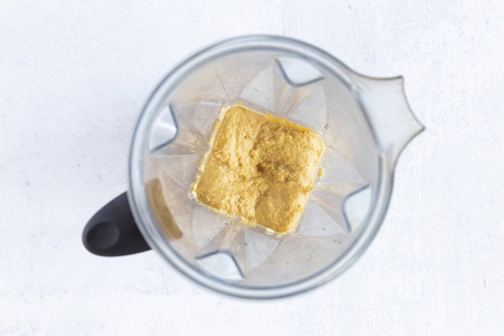 Chicken puree in blender.