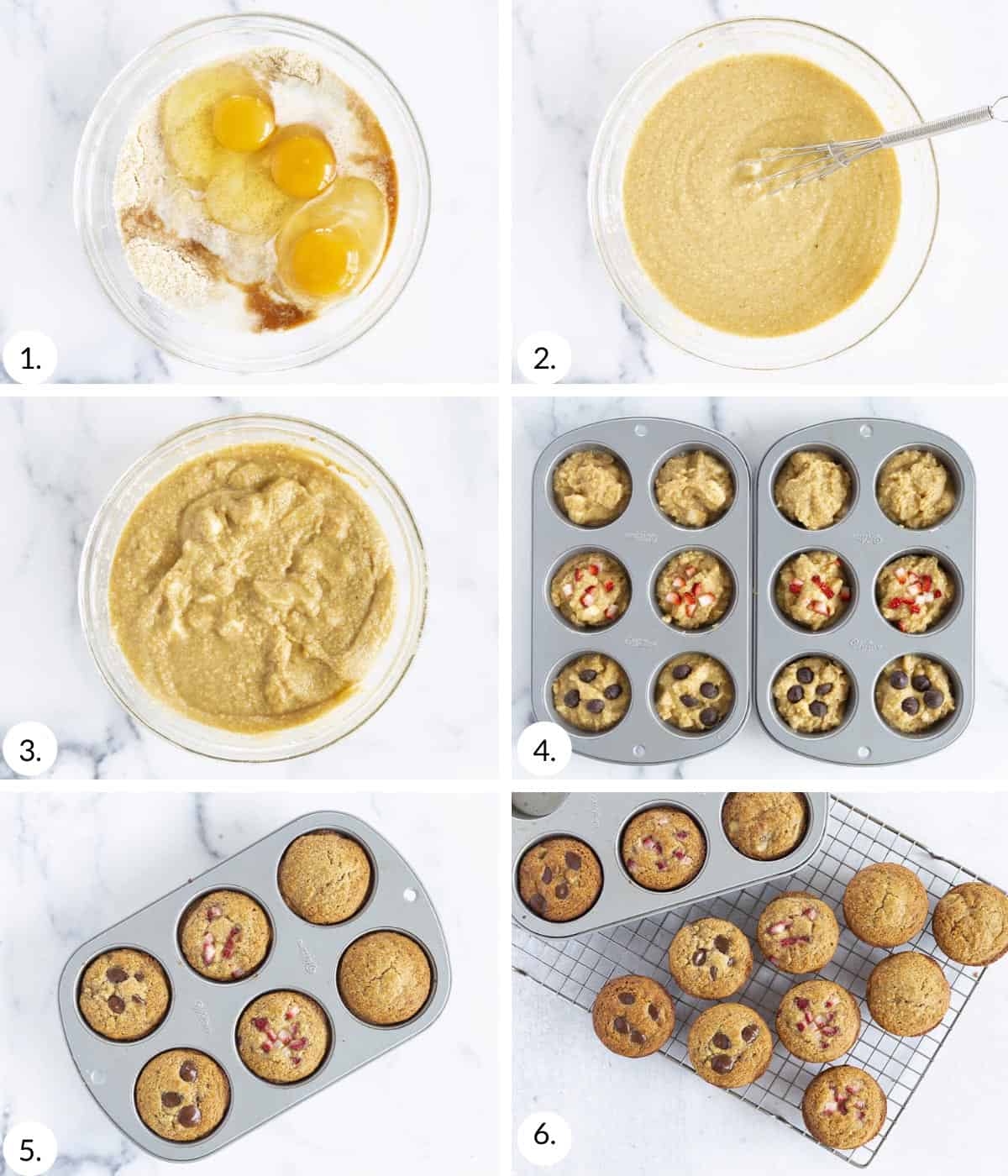 how to make almond flour muffins step by step grid