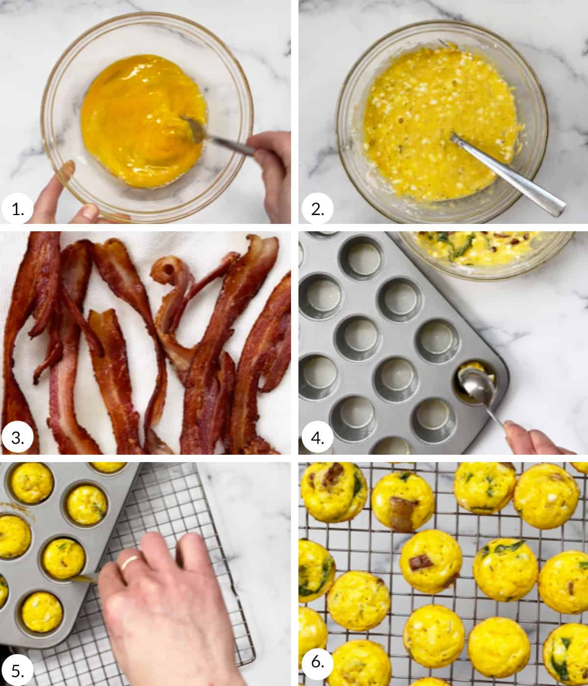how to make egg muffins with bacon step by step
