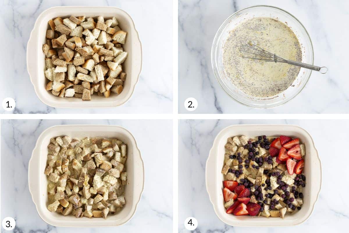 Step by step instructions on how to make baked french toast casserole