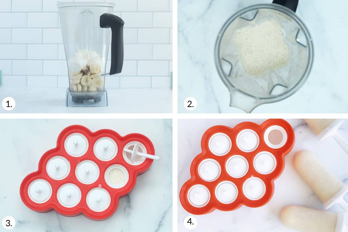 how to make banana popsicles step by step.