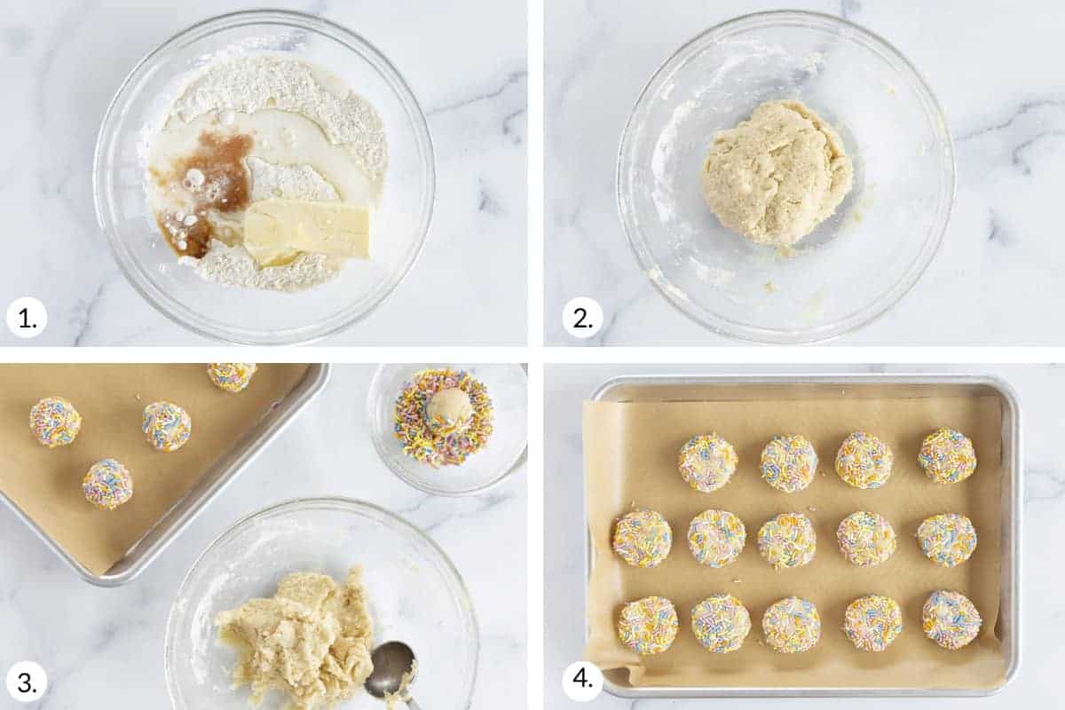 how to make sprinkle cookies step by step process