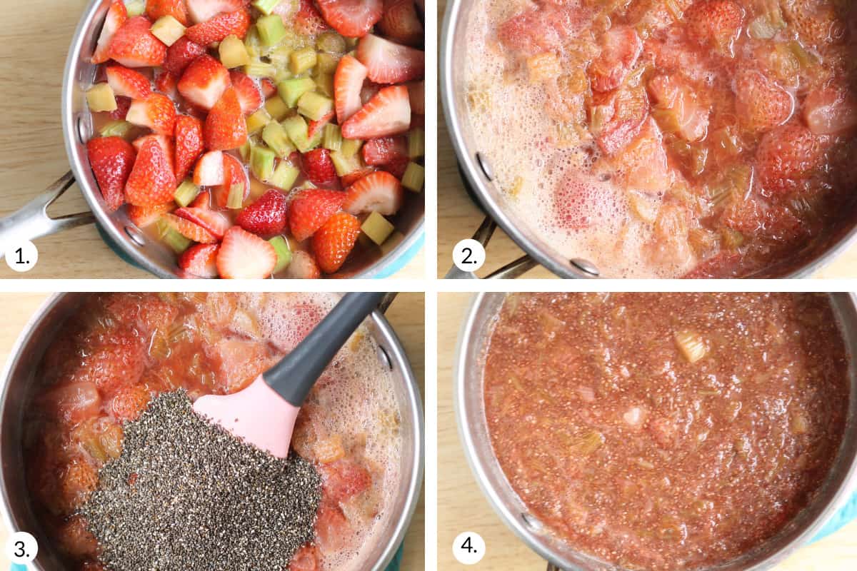 how to make strawberry rhubarb step by step process.
