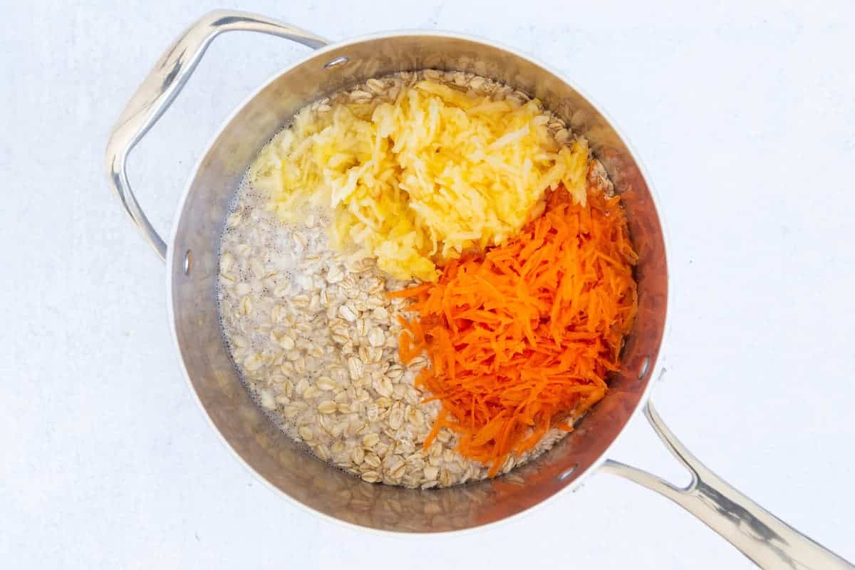 ingredients-in-pot-for-carrot-cake-oatmeal-step-1