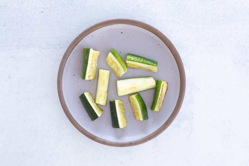 zucchini on plate for zucchini baby food.