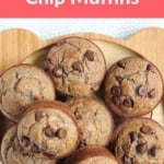 Banana chocolate chip muffins pin.