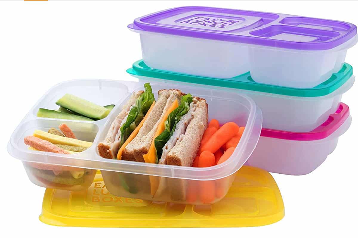 easy lunch boxes in stack.