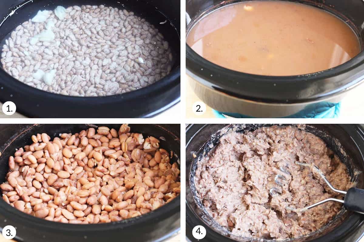 how to make homemade refried beans in crock pot